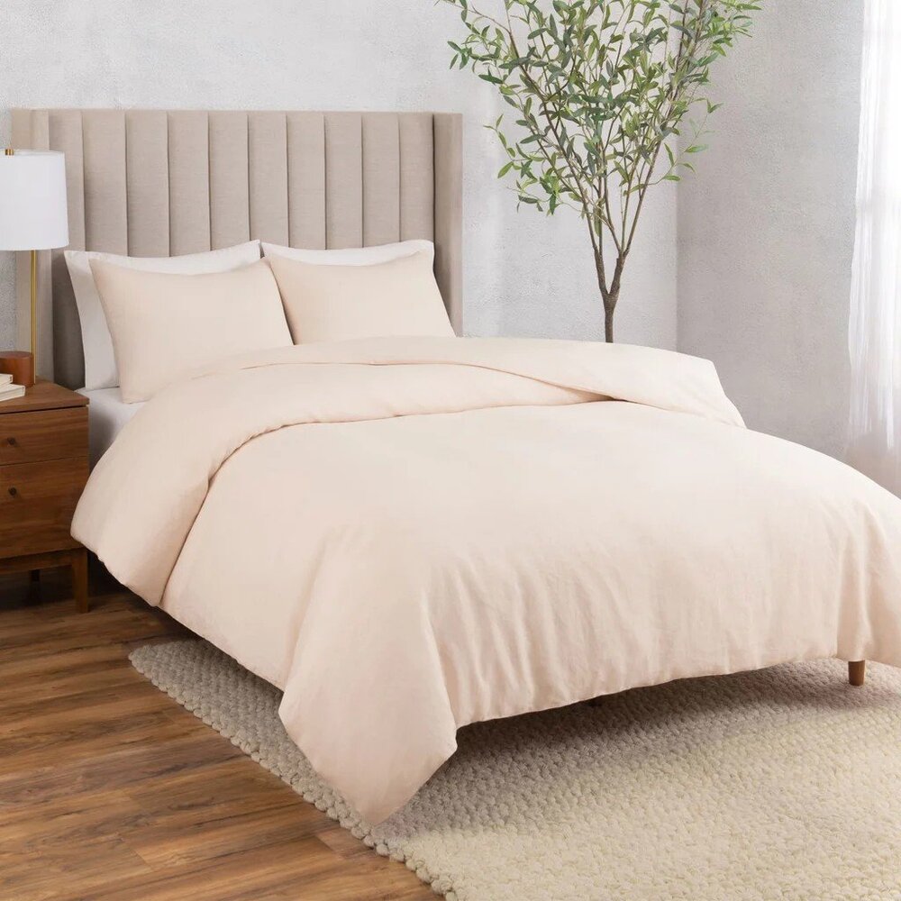 WelHome Cotton Linen Relaxed Duvet Cover, 3-piece Set, King/Cal King, NWT